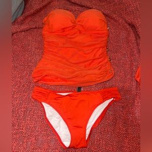 Orange Ralph Lauren Swimsuit Top/Bottoms/cover up skirt